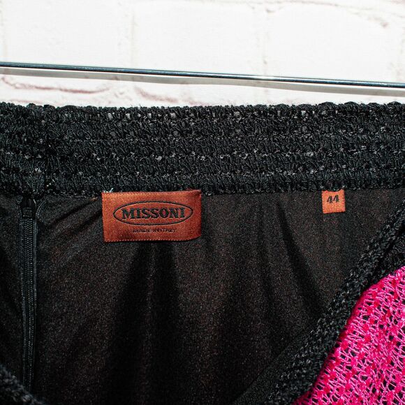 MISSONI Women's Color-Black Knit Skirt Size 44 Made in Italy - Picture 6 of 9